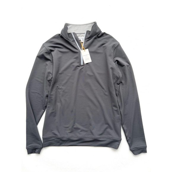 Peter Millar Perth Half-Zip Loop Terry Sweatshirt in Iron - Picture 2 of 4